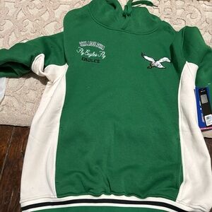 NFL Green and White Zip Up Sweater